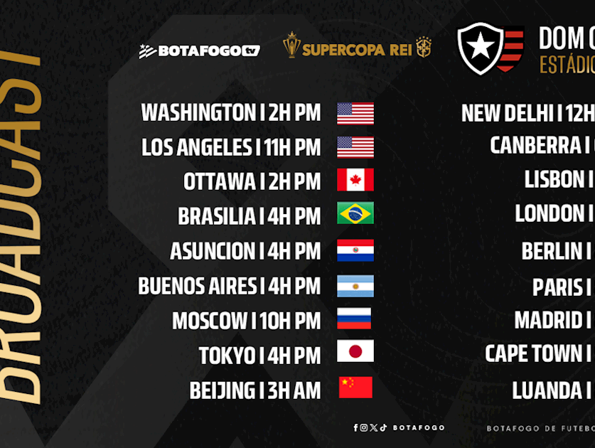 Botafogo transmite internacionalmente a Supercopa Rei 