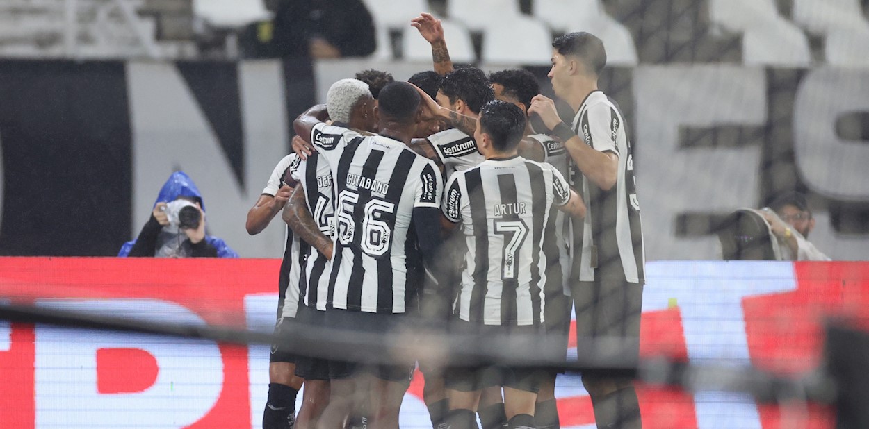 Botafogo comemorando gol (Vítor Silva/BFR)
