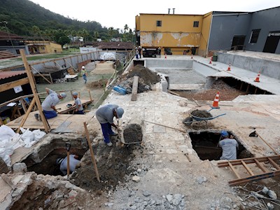 Obras do espaço recovery no CT Lonier (Vítor Silva/BFR